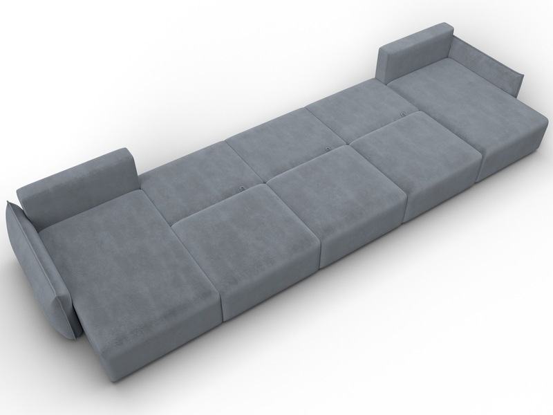 Диван П-образный Лига-051 НПБ МегаЛонг, Велюр, TOWER 10 серый