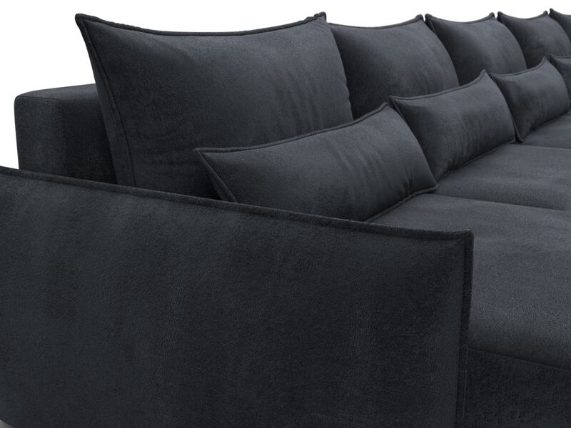 Диван П-образный Лига-051 НПБ МегаЛонг, Велюр, TOWER 11 темно-серый