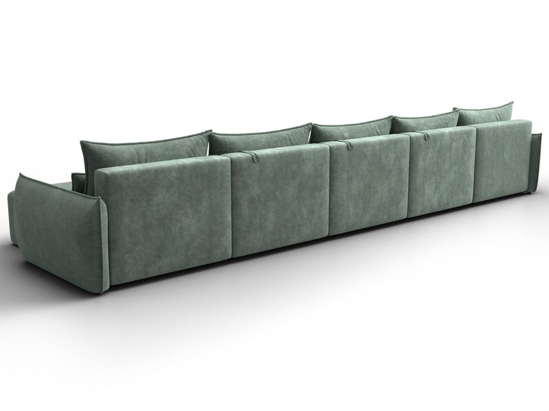 Диван П-образный Лига-051 НПБ МегаЛонг, Велюр, BRUT 08 зеленый