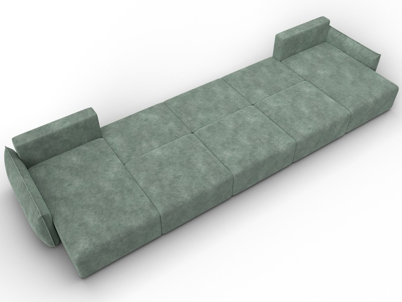 Диван П-образный Лига-051 НПБ МегаЛонг, Велюр, BRUT 08 зеленый