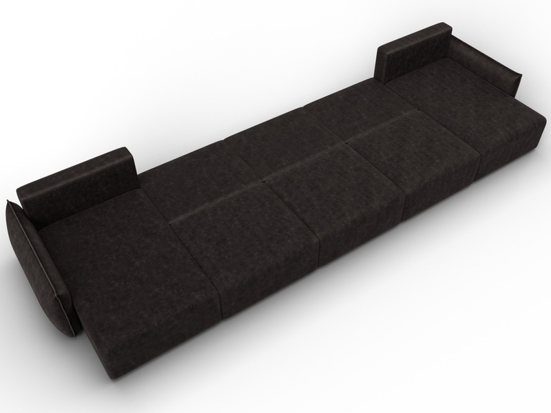 Диван П-образный Лига-051 НПБ МегаЛонг, Велюр, BRUT 17 коричневый