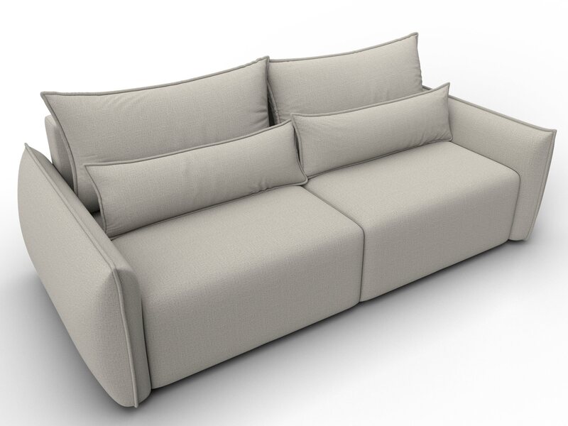 Диван прямой Лига-051 НПБ, Рогожка, Амур 02 бежевый