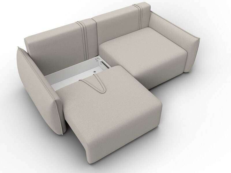 Диван прямой Лига-051 НПБ, Рогожка, Амур 02 бежевый