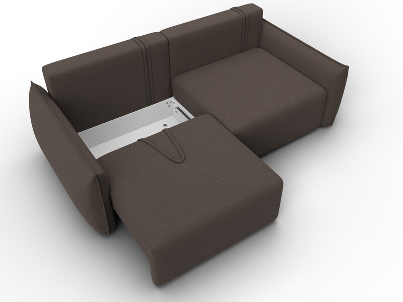 Диван прямой Лига-051 НПБ, Рогожка, Амур 05 коричневый