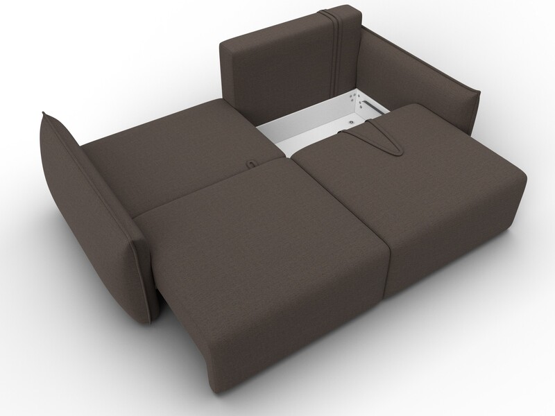 Диван прямой Лига-051 НПБ, Рогожка, Амур 05 коричневый