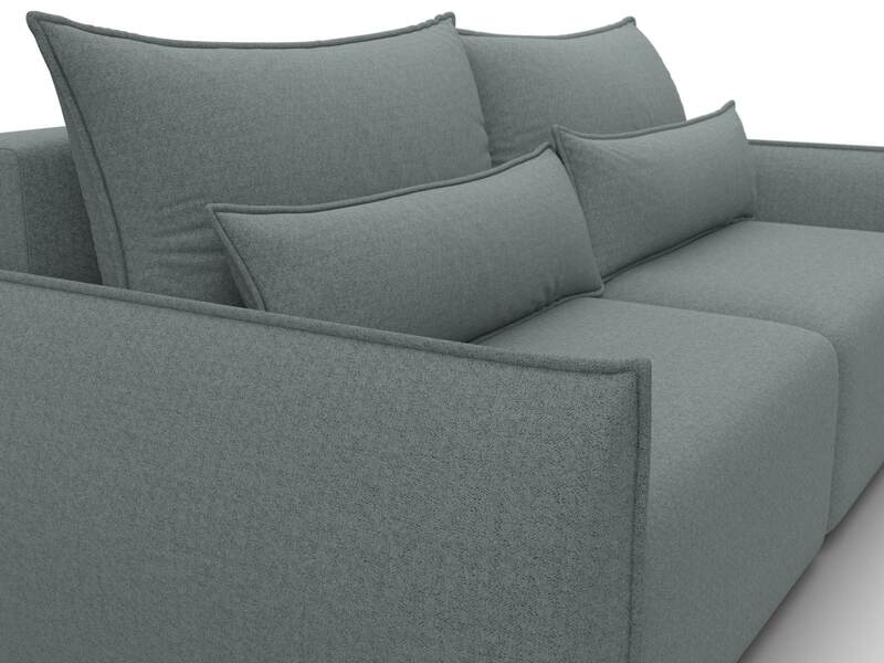 Диван прямой Лига-051 НПБ, Рогожка, Амур 07 серый