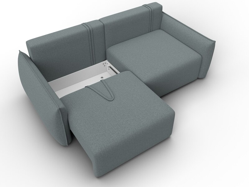 Диван прямой Лига-051 НПБ, Рогожка, Амур 07 серый