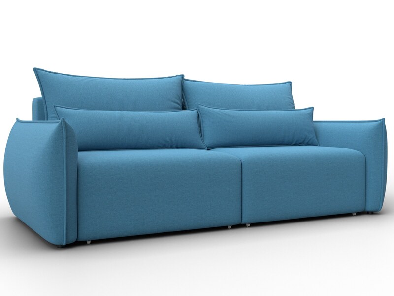 Диван прямой Лига-051 НПБ, Рогожка, Амур 10 голубой