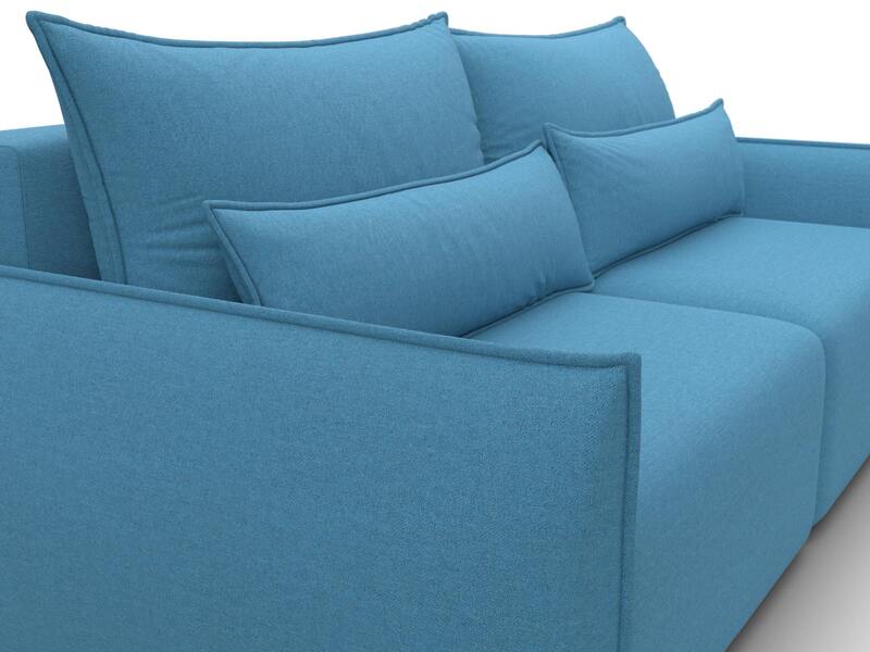 Диван прямой Лига-051 НПБ, Рогожка, Амур 10 голубой