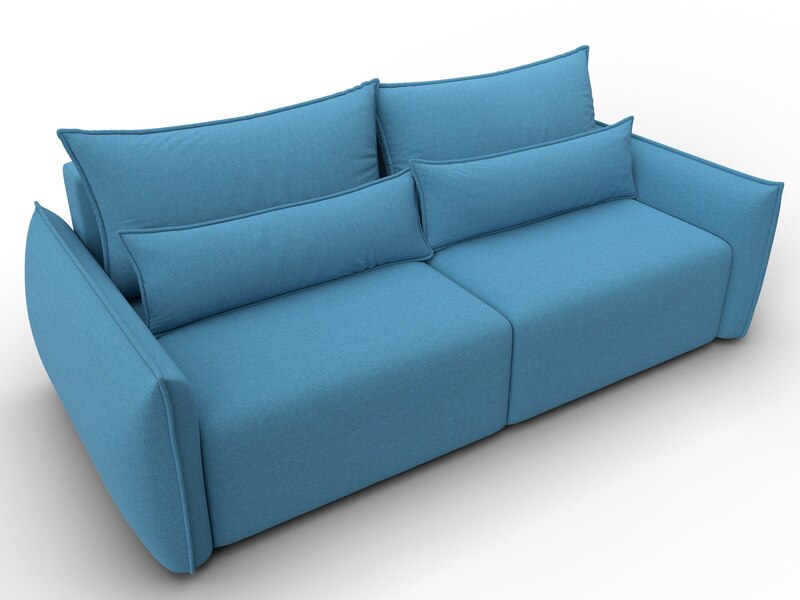 Диван прямой Лига-051 НПБ, Рогожка, Амур 10 голубой