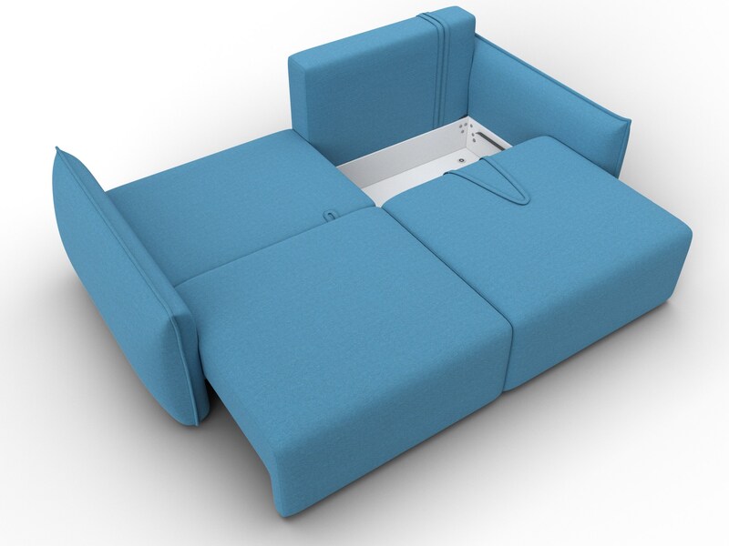 Диван прямой Лига-051 НПБ, Рогожка, Амур 10 голубой