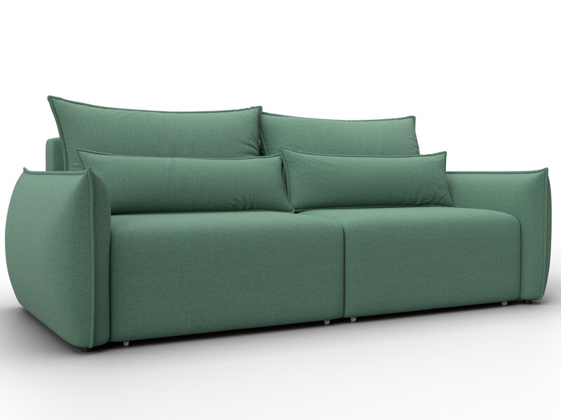 Диван прямой Лига-051 НПБ, Рогожка, Амур 11 зеленый