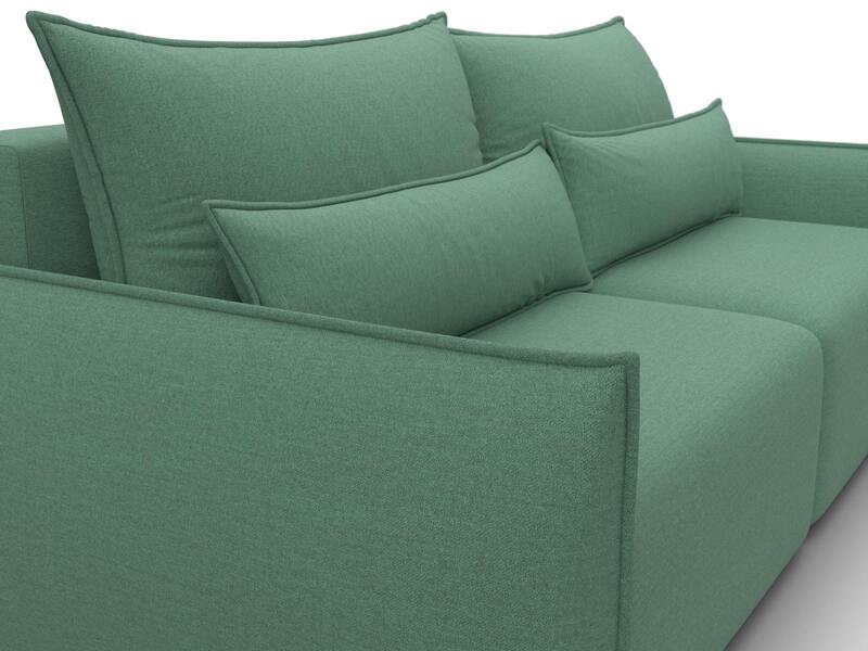 Диван прямой Лига-051 НПБ, Рогожка, Амур 11 зеленый