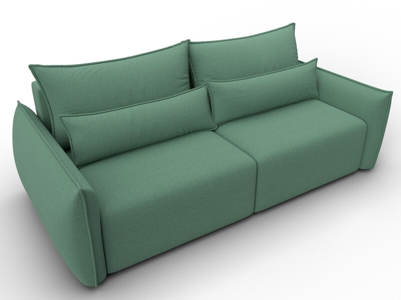 Диван прямой Лига-051 НПБ, Рогожка, Амур 11 зеленый