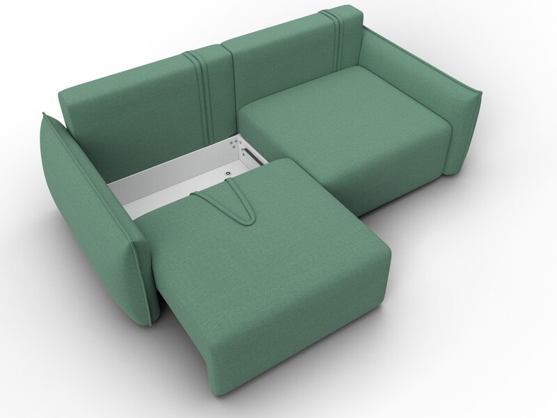 Диван прямой Лига-051 НПБ, Рогожка, Амур 11 зеленый