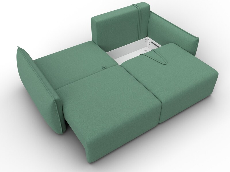 Диван прямой Лига-051 НПБ, Рогожка, Амур 11 зеленый
