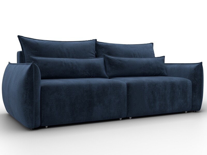 Диван прямой Лига-051 НПБ, Велюр, TOWER 13 синий