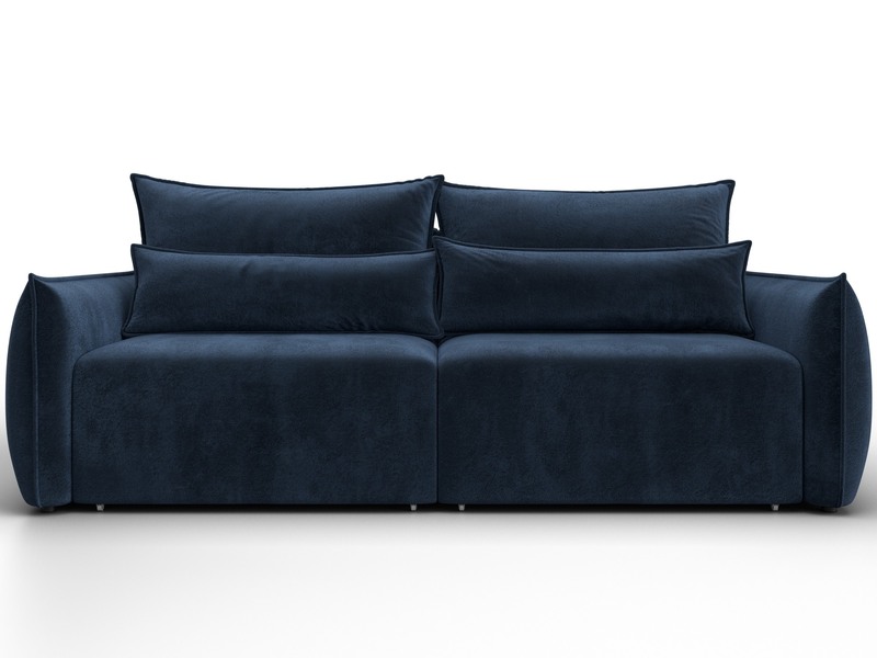 Диван прямой Лига-051 НПБ, Велюр, TOWER 13 синий