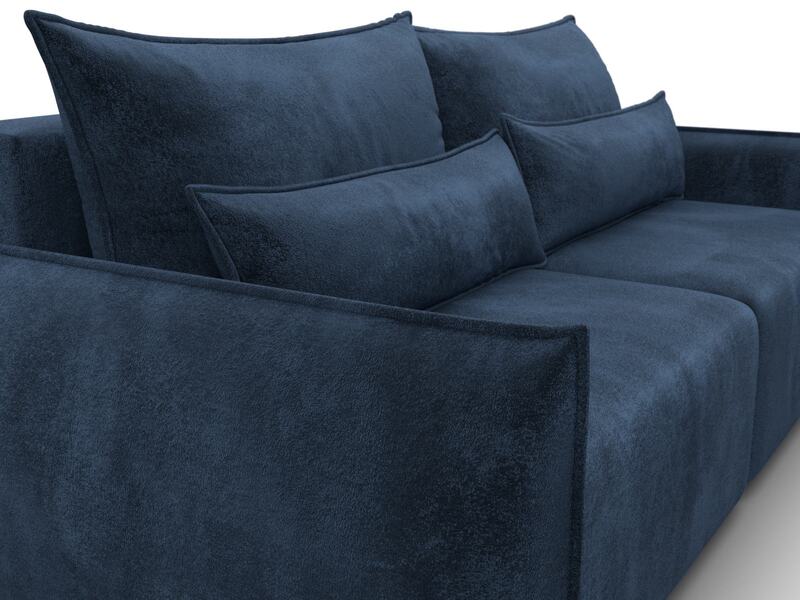 Диван прямой Лига-051 НПБ, Велюр, TOWER 13 синий