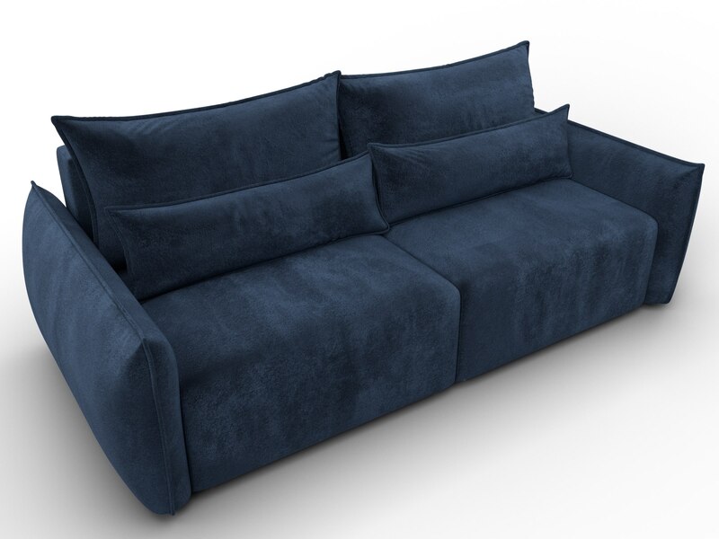 Диван прямой Лига-051 НПБ, Велюр, TOWER 13 синий