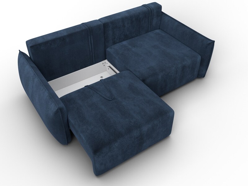 Диван прямой Лига-051 НПБ, Велюр, TOWER 13 синий