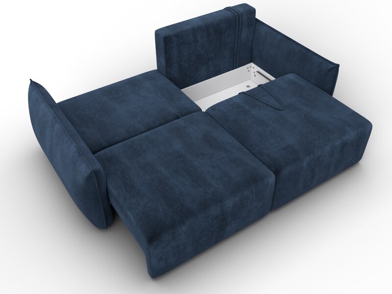 Диван прямой Лига-051 НПБ, Велюр, TOWER 13 синий