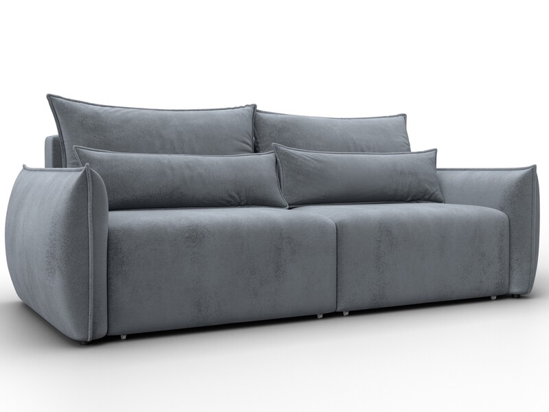 Диван прямой Лига-051 НПБ, Велюр, TOWER 10 серый