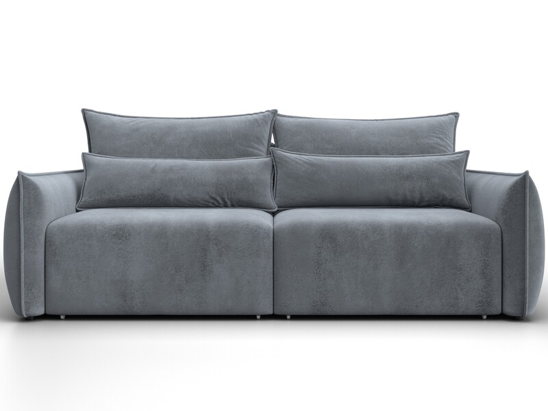 Диван прямой Лига-051 НПБ, Велюр, TOWER 10 серый