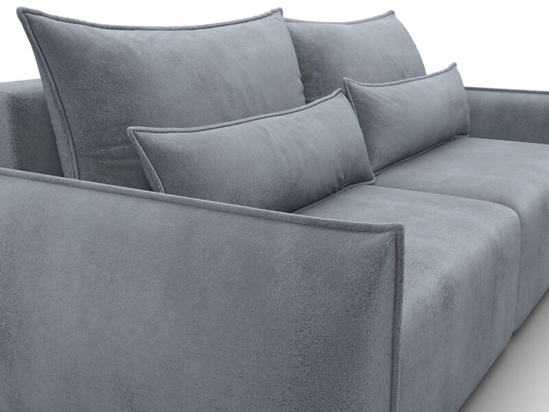 Диван прямой Лига-051 НПБ, Велюр, TOWER 10 серый