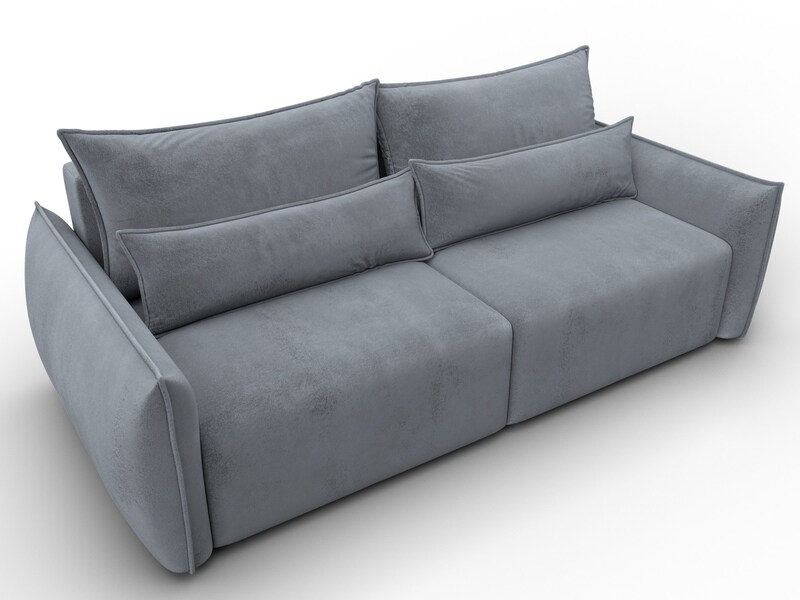 Диван прямой Лига-051 НПБ, Велюр, TOWER 10 серый