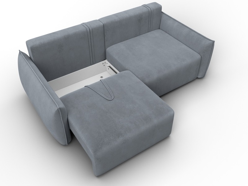 Диван прямой Лига-051 НПБ, Велюр, TOWER 10 серый