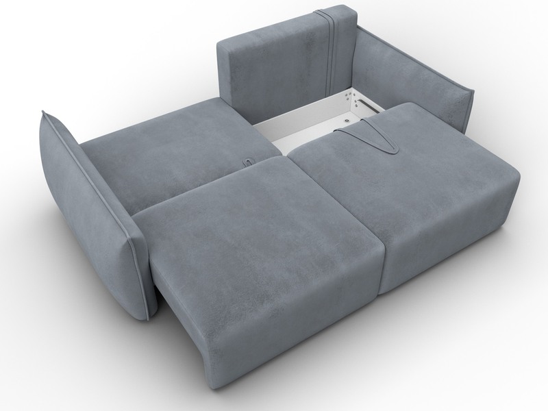 Диван прямой Лига-051 НПБ, Велюр, TOWER 10 серый