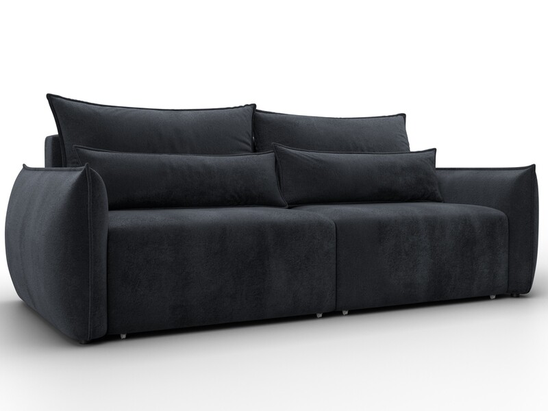 Диван прямой Лига-051 НПБ, Велюр, TOWER 11 темно-серый