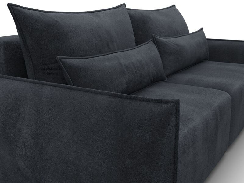 Диван прямой Лига-051 НПБ, Велюр, TOWER 11 темно-серый