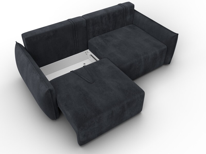 Диван прямой Лига-051 НПБ, Велюр, TOWER 11 темно-серый