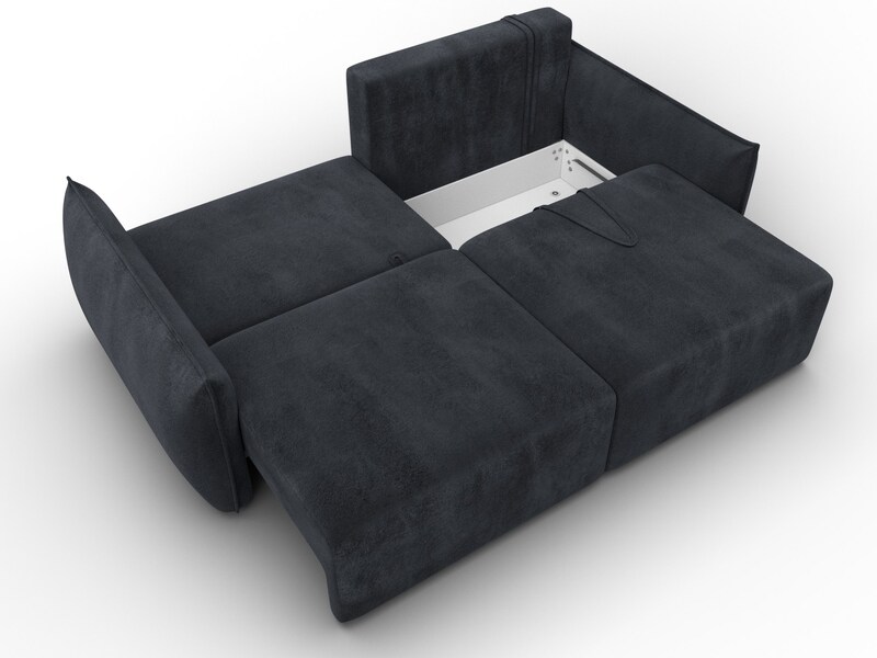 Диван прямой Лига-051 НПБ, Велюр, TOWER 11 темно-серый