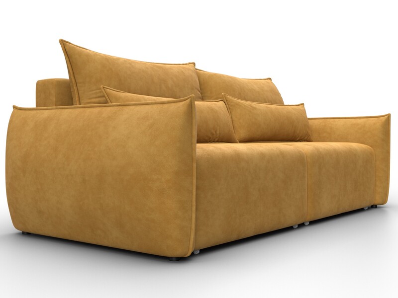 Диван прямой Лига-051 НПБ, Велюр, BRUT 10 желтый