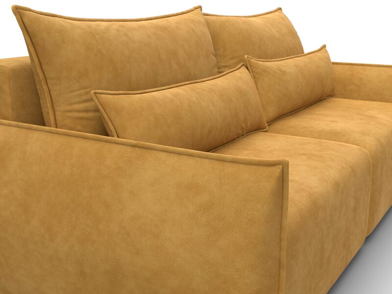 Диван прямой Лига-051 НПБ, Велюр, BRUT 10 желтый