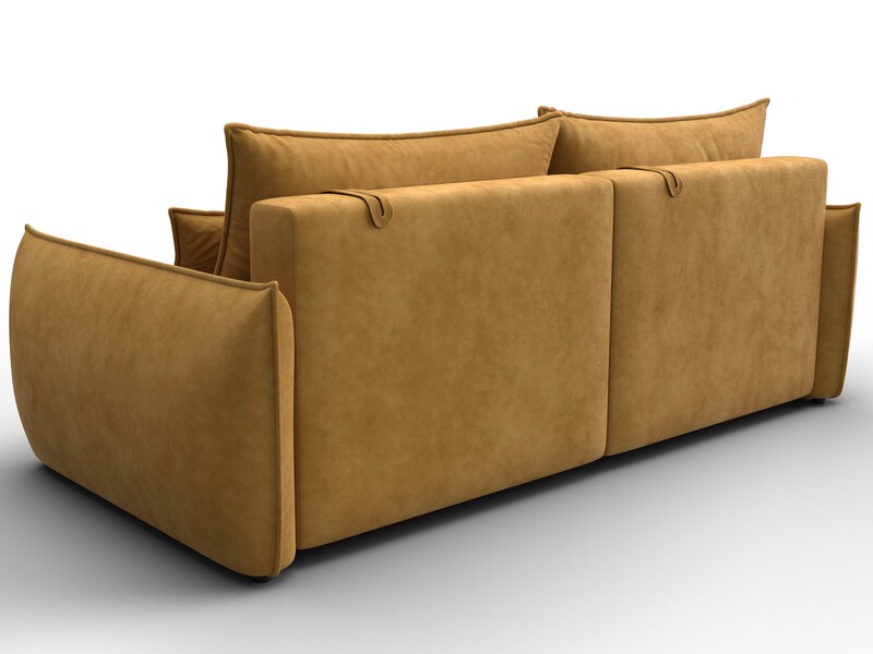 Диван прямой Лига-051 НПБ, Велюр, BRUT 10 желтый