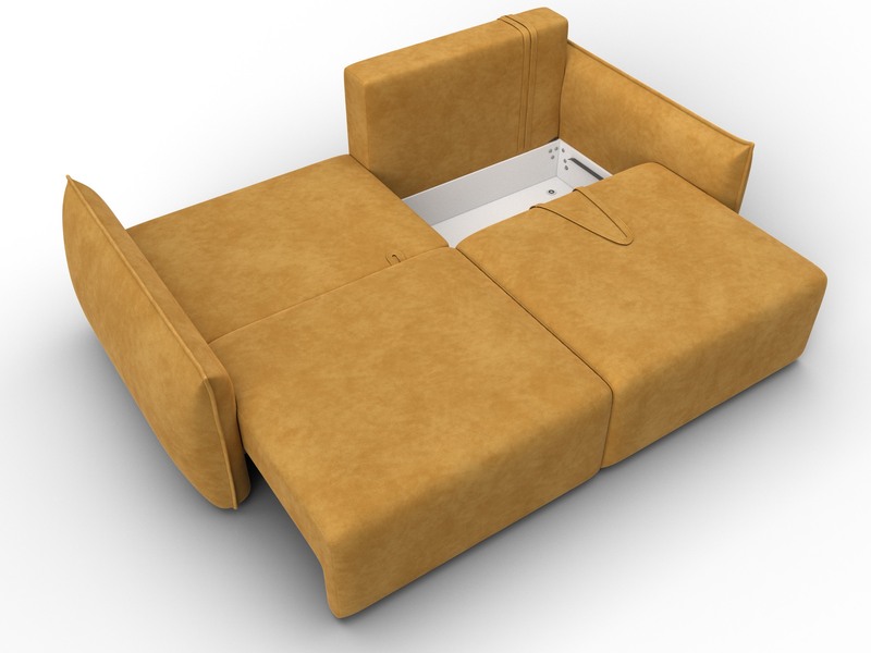 Диван прямой Лига-051 НПБ, Велюр, BRUT 10 желтый