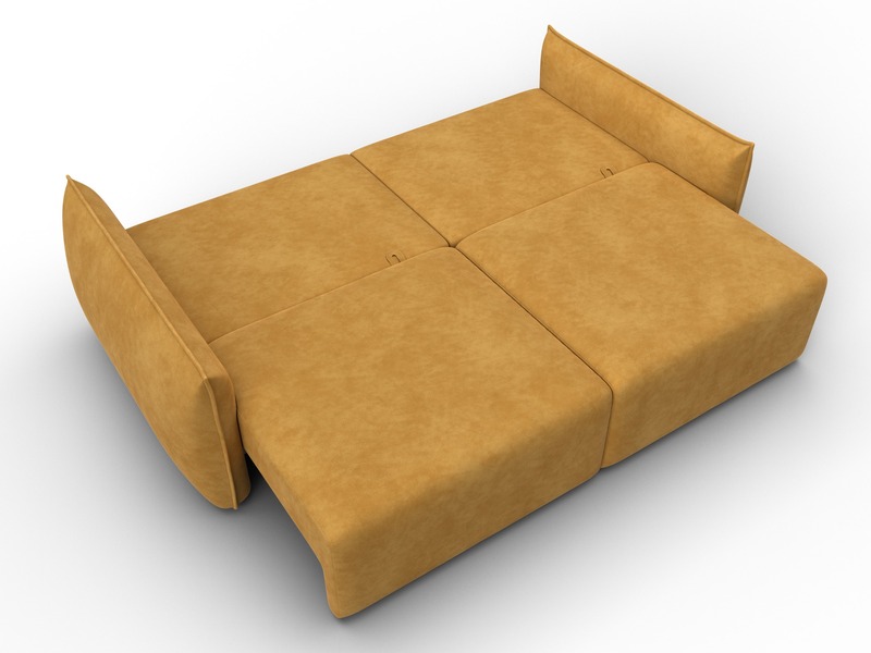 Диван прямой Лига-051 НПБ, Велюр, BRUT 10 желтый