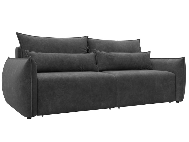 Диван прямой Лига-051 НПБ, Велюр, BRUT 16 темно-серый