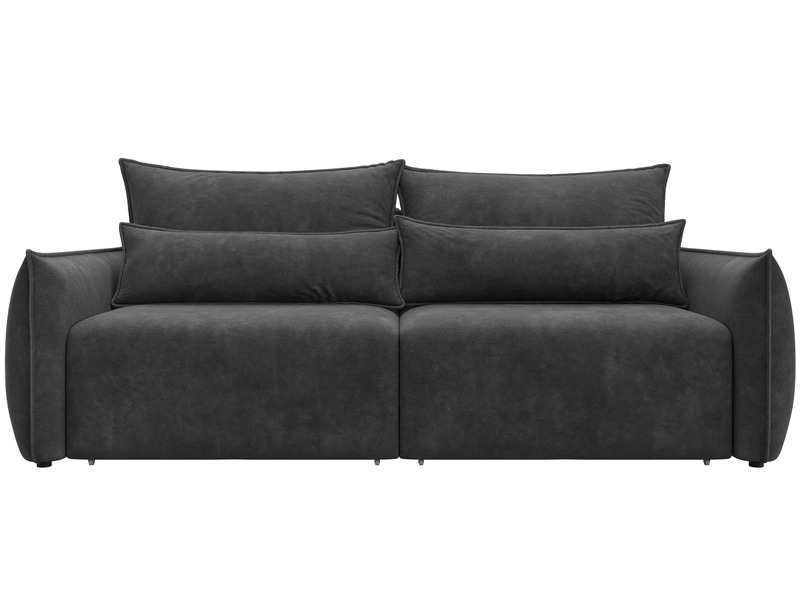 Диван прямой Лига-051 НПБ, Велюр, BRUT 16 темно-серый