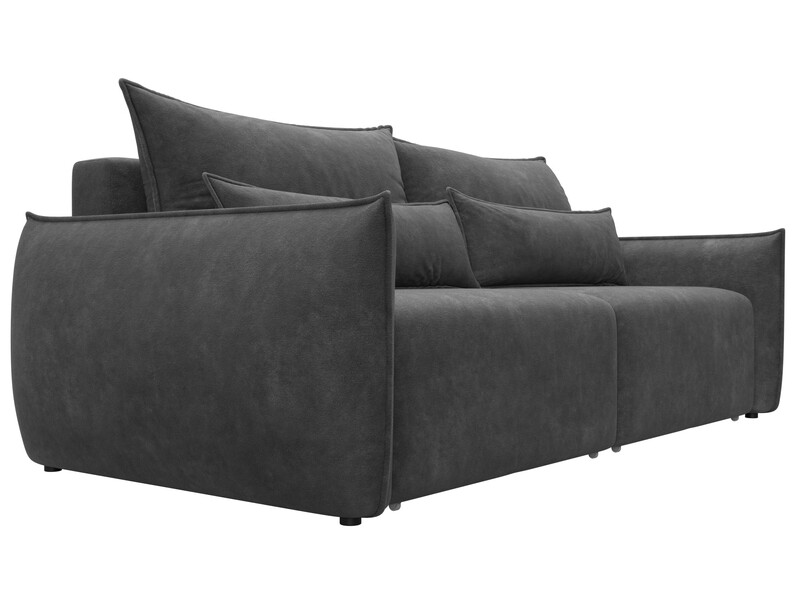 Диван прямой Лига-051 НПБ, Велюр, BRUT 16 темно-серый