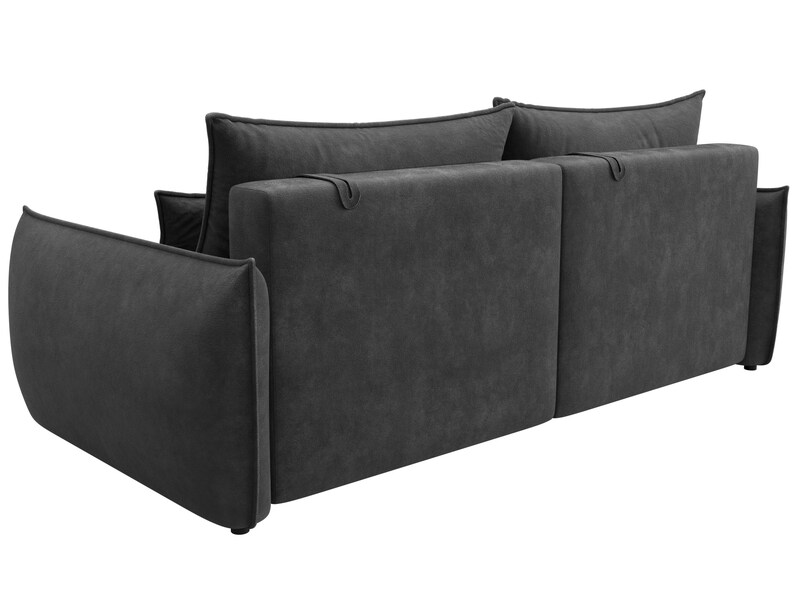 Диван прямой Лига-051 НПБ, Велюр, BRUT 16 темно-серый