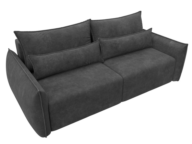 Диван прямой Лига-051 НПБ, Велюр, BRUT 16 темно-серый