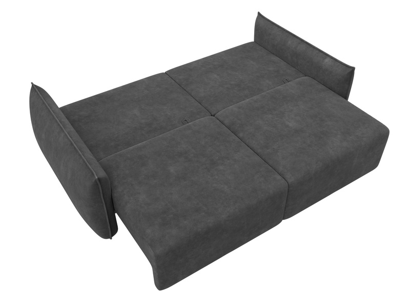 Диван прямой Лига-051 НПБ, Велюр, BRUT 16 темно-серый