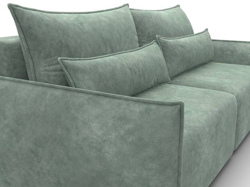 Диван прямой Лига-051 НПБ, Велюр, BRUT 08 зеленый