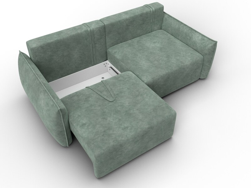 Диван прямой Лига-051 НПБ, Велюр, BRUT 08 зеленый