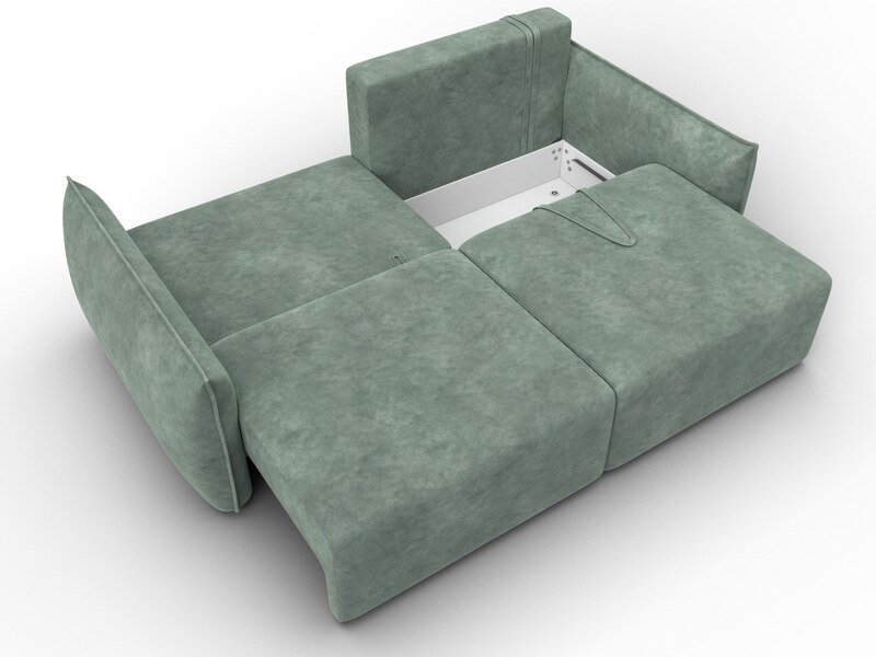 Диван прямой Лига-051 НПБ, Велюр, BRUT 08 зеленый